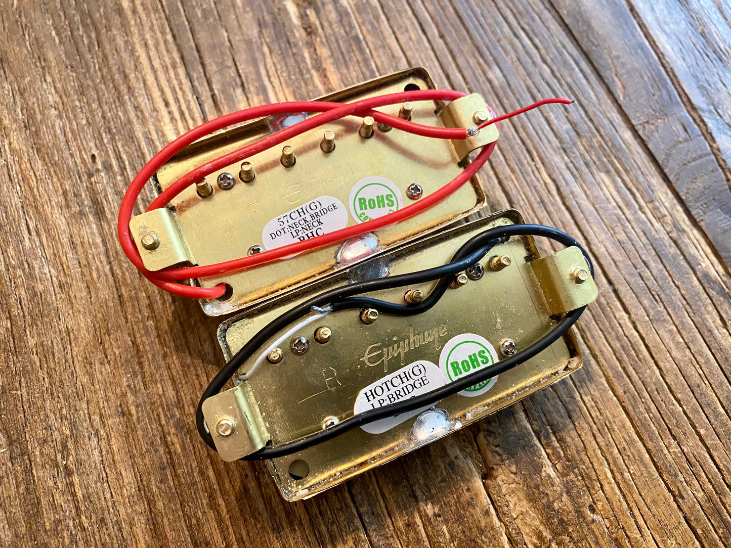 Alnico Classic Humbucker Set | HOTCH / 57CH, Gold, Long Leads, Springs & Screws