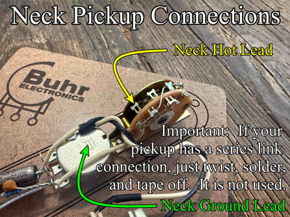 Limited Run | HH Telecaster Wiring Kit | Bourns Low-Friction 500 kΩ Pots, K40Y-9 .015 µF Cap, Treble Bleed