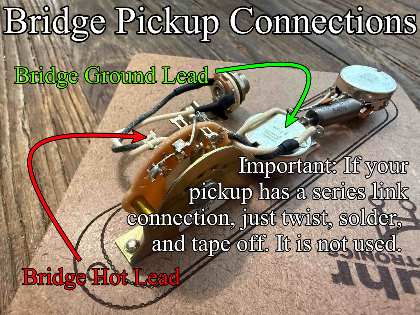 Limited Run | HH Telecaster Wiring Kit | Bourns Low-Friction 500 kΩ Pots, K40Y-9 .015 µF Cap, Treble Bleed