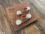 Les Paul 50s Style Wiring Kit | CTS / WD Music Custom Taper Potentiometers, CDE Orange Drop 716P Film Capacitors