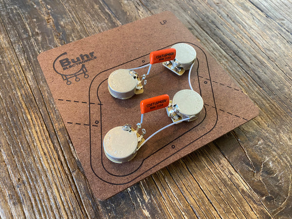 Les Paul 50s Style Wiring Kit | CTS / WD Music Custom Taper Potentiometers, CDE Orange Drop 716P Film Capacitors
