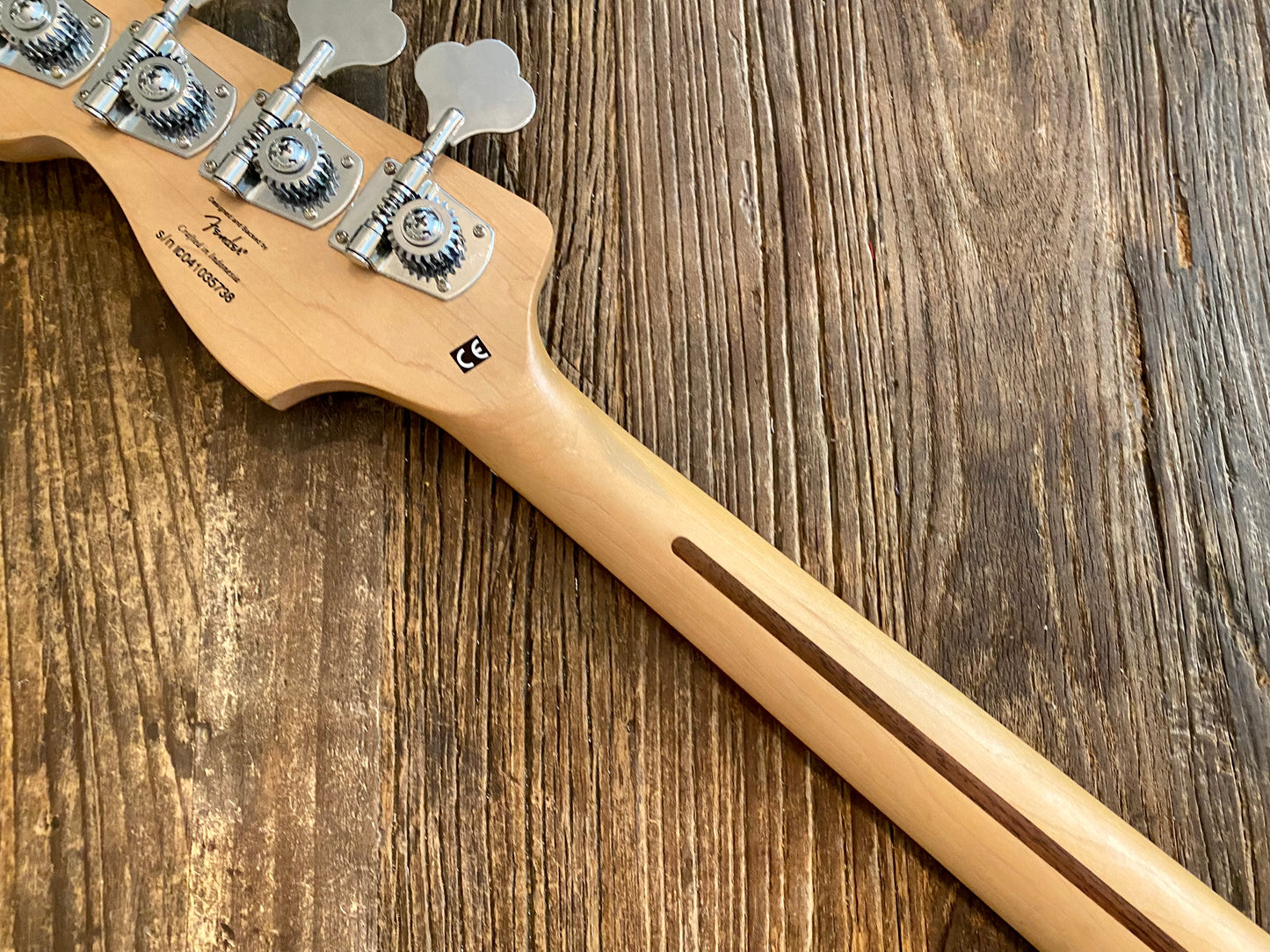 2004 Standard Series Jazz Bass Neck + Tuners | Satin Finish, Rosewood Board