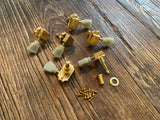 Gibson Deluxe Kluson Style Tuning Machines | Gold w/ Mint Green Tulips