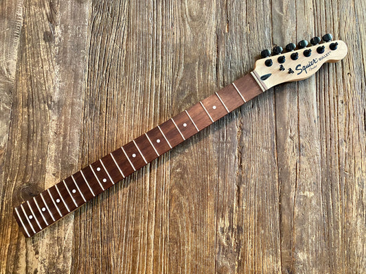 2013 Squier Bullet Telecaster Neck + Tuners | 25.5" Scale, 22-Fret Rosewood Board, 9.5" Radius